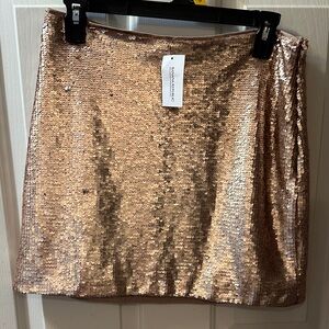 Banana Republic Shimmering Sequin Mini Skirt in Gold size 4 nwt